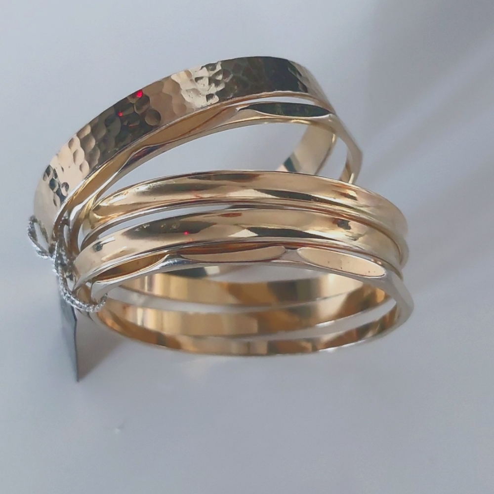 Bebe 5 piece bangle bracelet set gold color